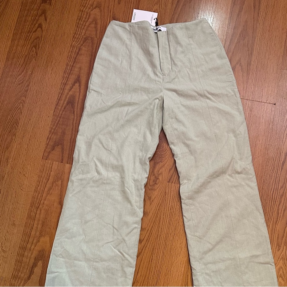 Mistress Rocks sage mint green linen trousers